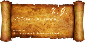 Kácser Julianna névjegykártya