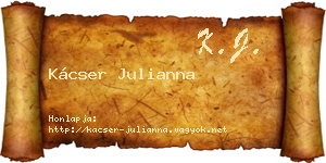 Kácser Julianna névjegykártya